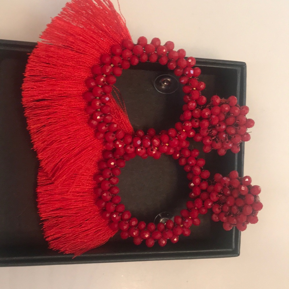 New In Box Trendy Red Earrings.